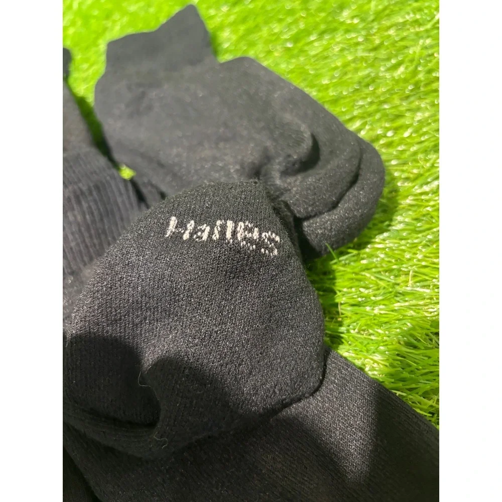 Hanes‎ Kids Boys L Ankle Socks 9 Pair Bundle Black Ribbed Athletic Casual